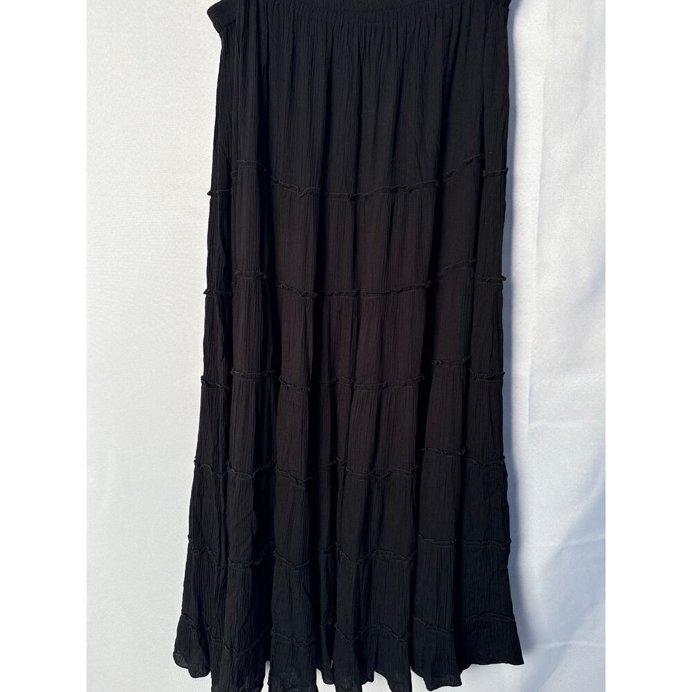 Women’s Serendipity Black Ribbed Maxi Skirt Sz XL